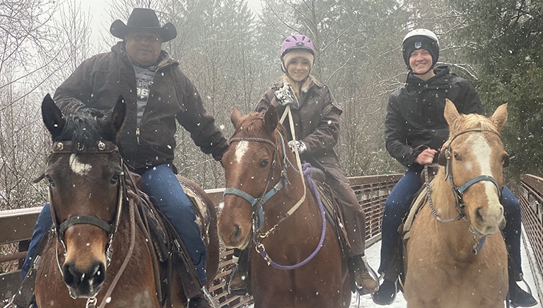 Vancouver Horseback Trail Riding in the Snow