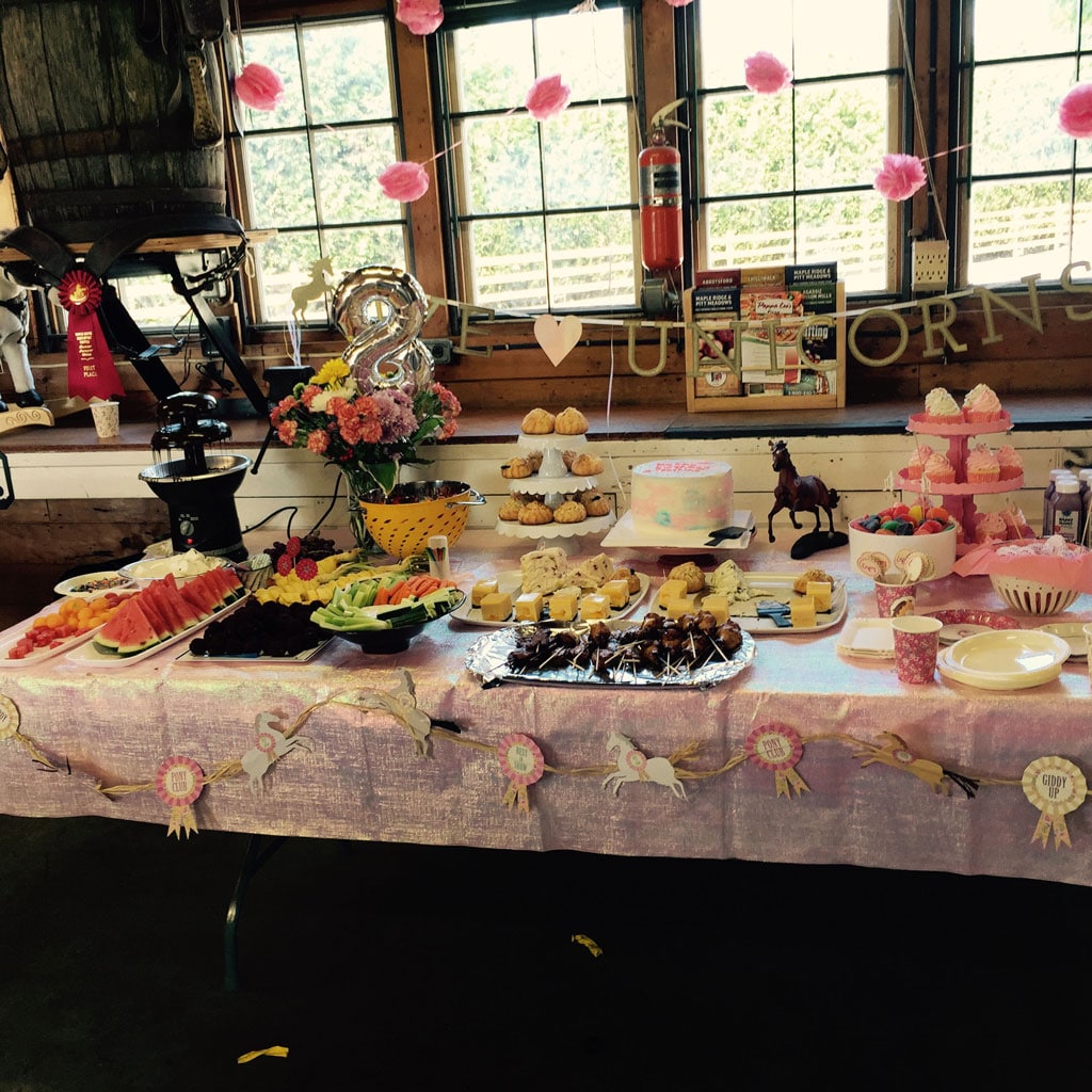 Decorations and Food at Vancouver Pony Party